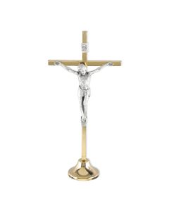 Crucifix-Standing-Gold Plated-5"