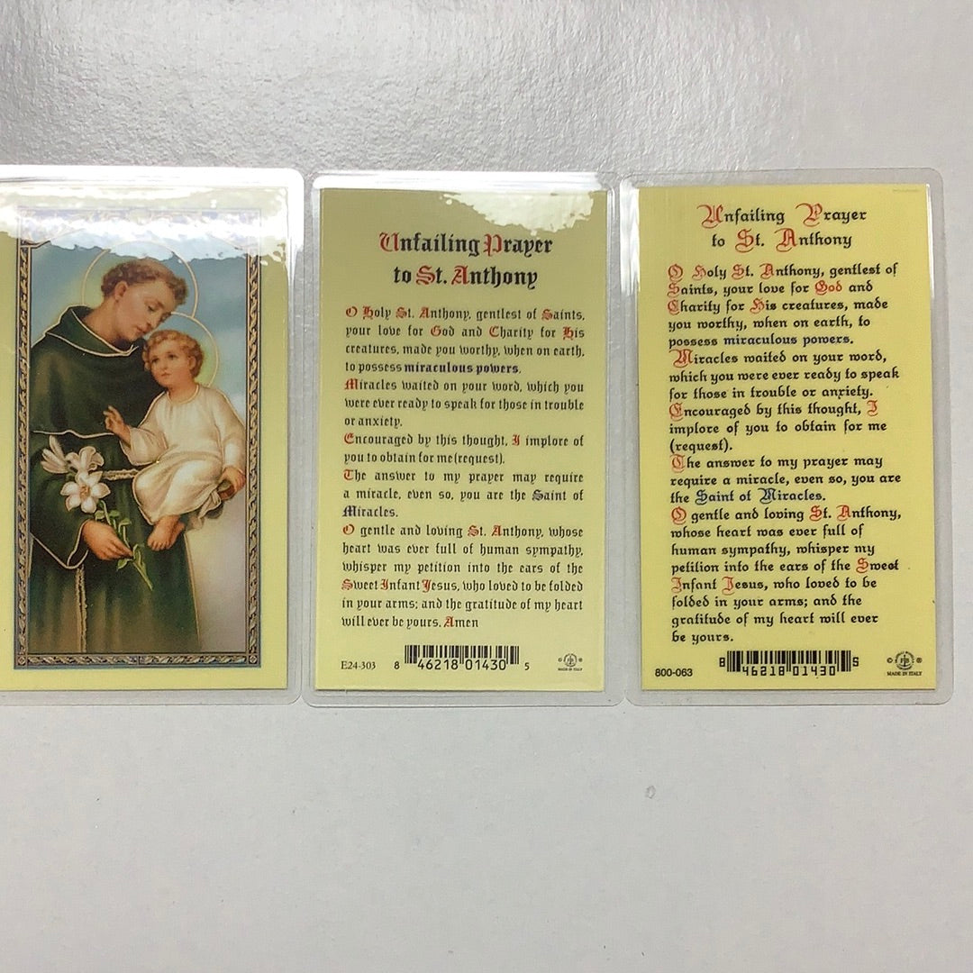 BM-laminated-St Anthony Unfailing Prayer-800-063/E24-303