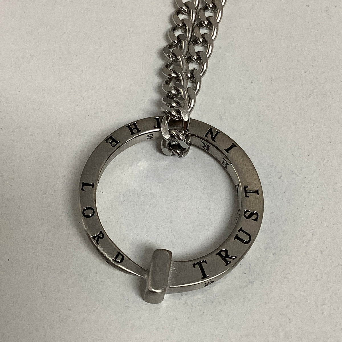 Necklace-Nail Circle-Trust in the Lord-24"