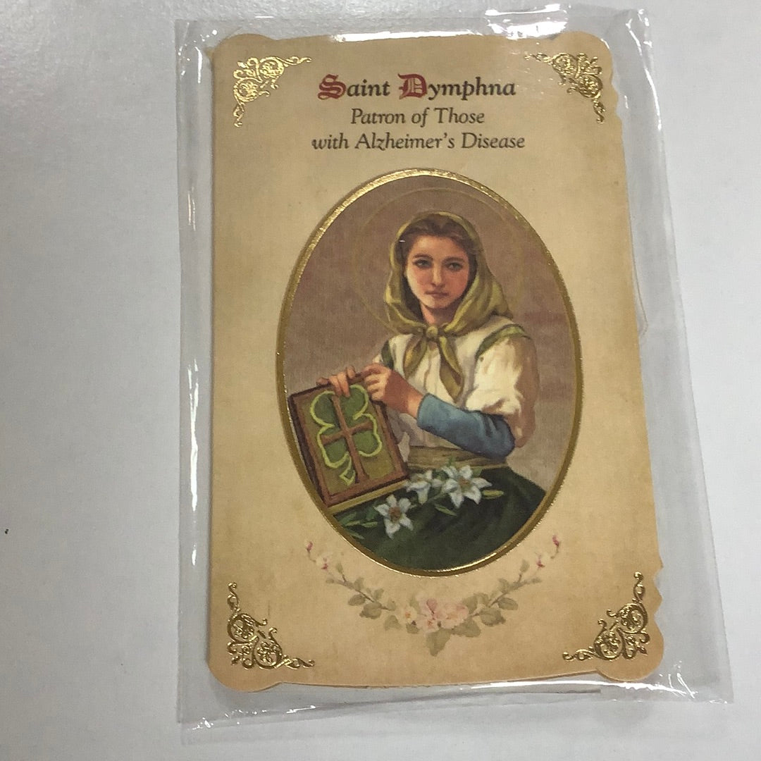Medal-Healing Prayer Card-St Dymphna-Alzheimer's Disease-MC011