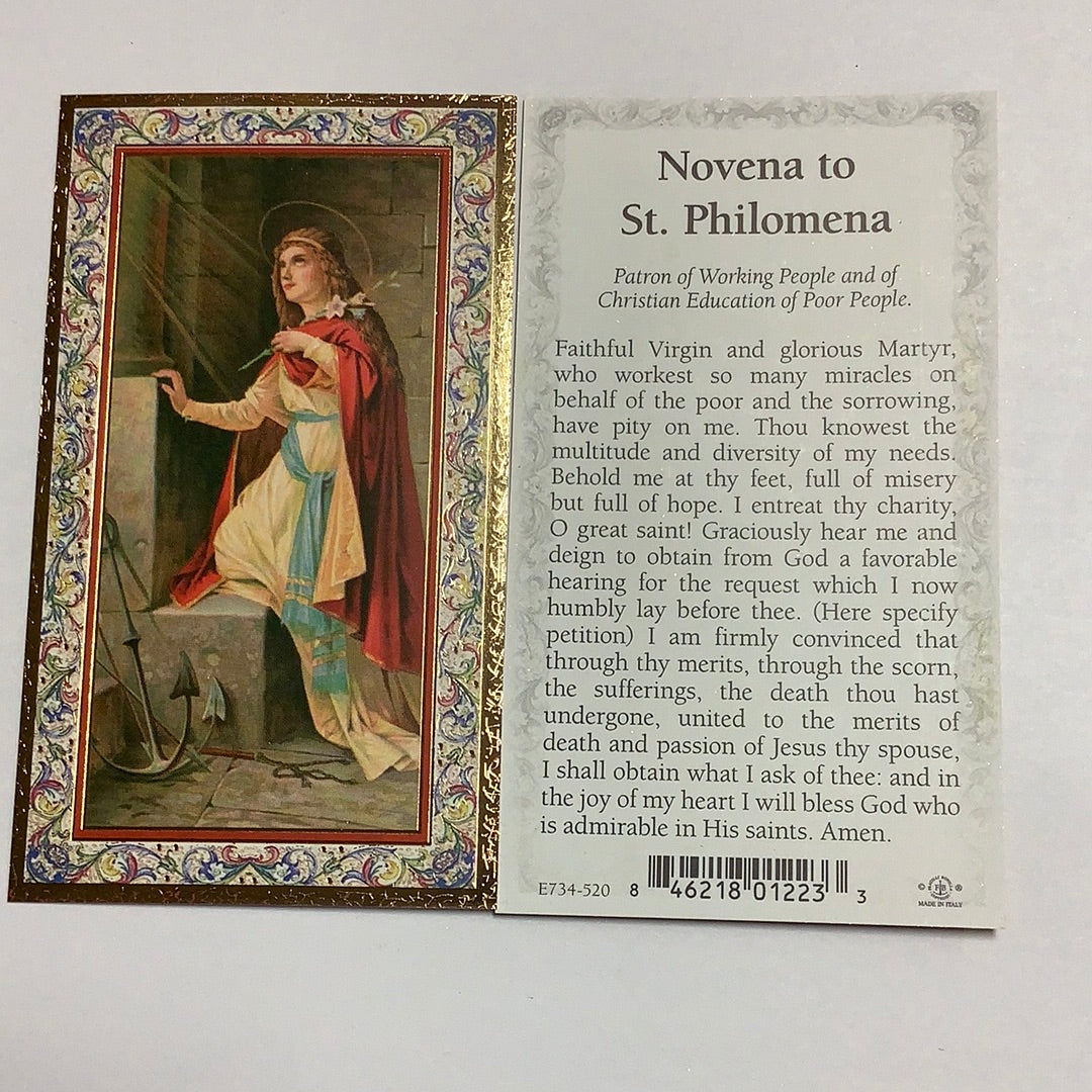 BM-gold-embossed-St Philomena-E734-520