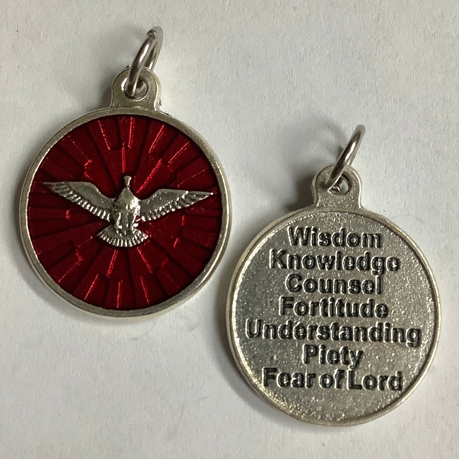 Medal/Come Holy  Spirit/Red Enameled