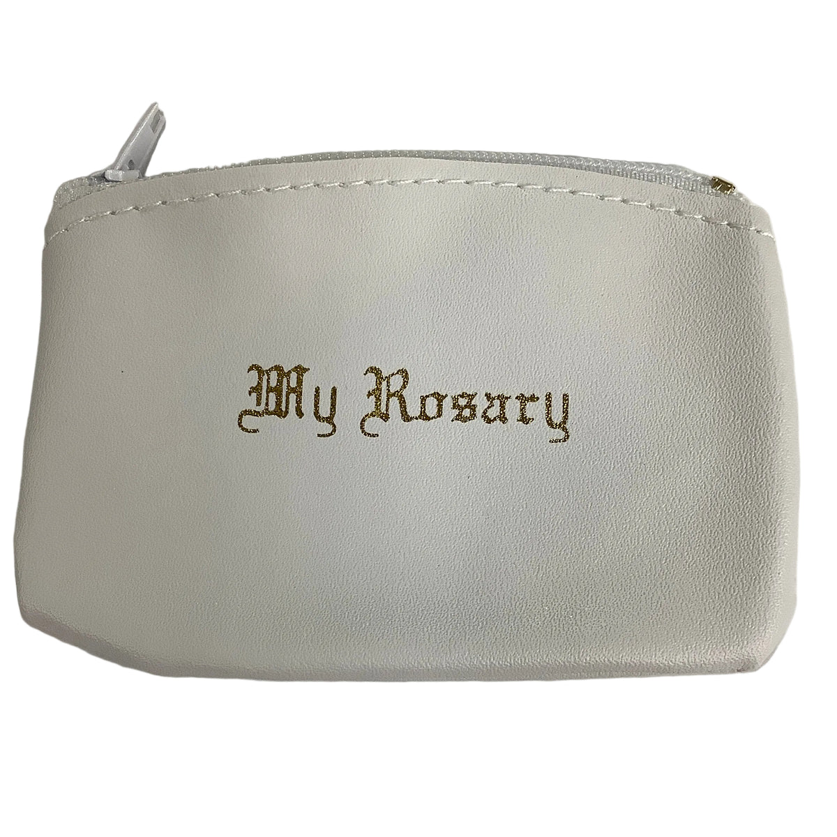 Rosary Case-White-Zipper