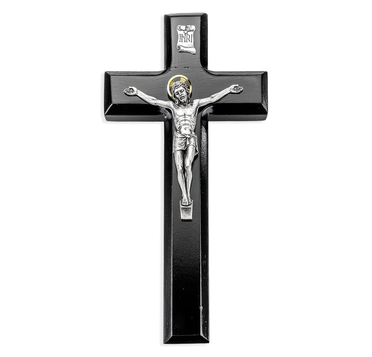 Cross/9"/Black/Wood/AntqSilver