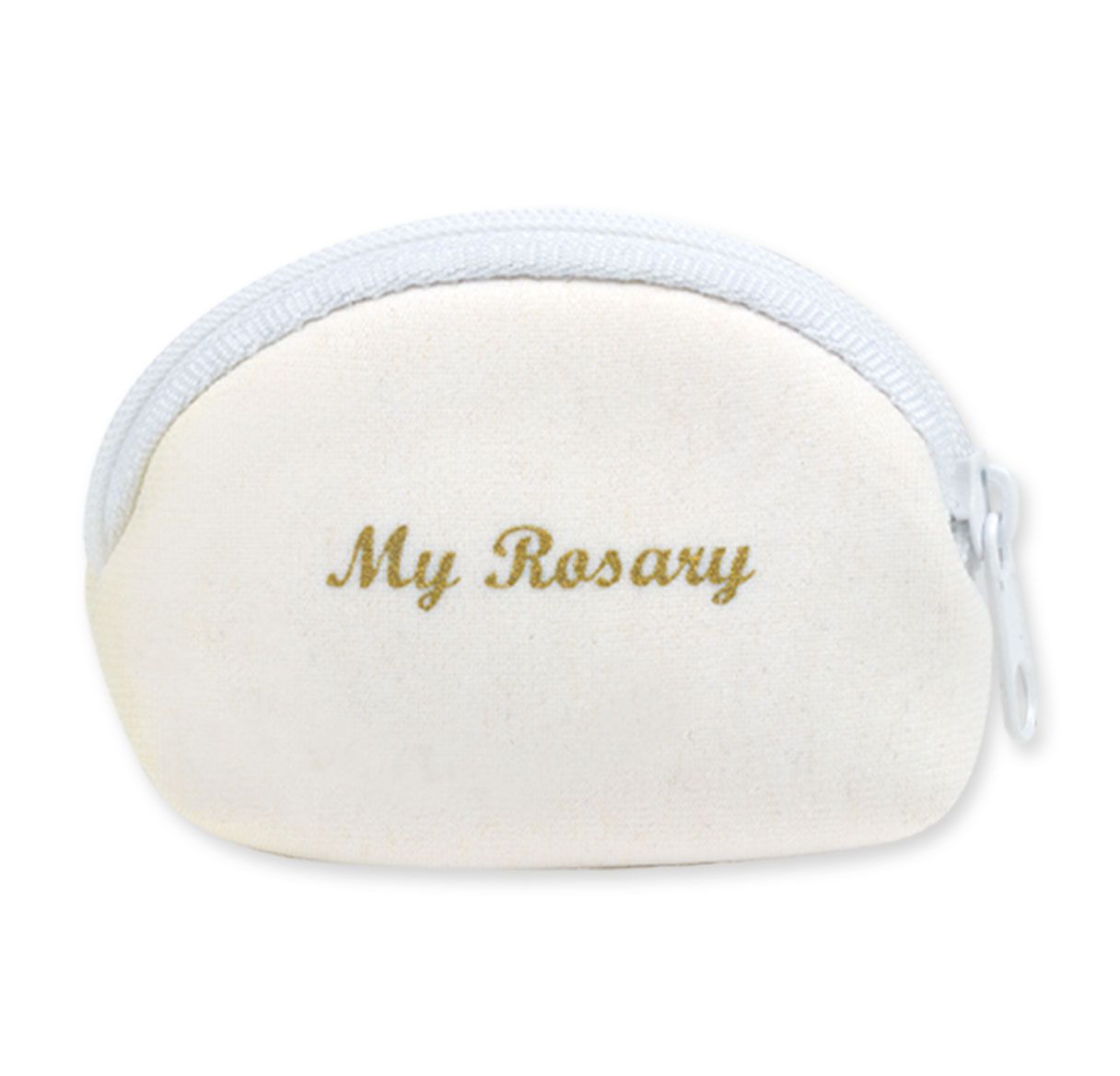 Rosary Case/Neoprene/White/Gold