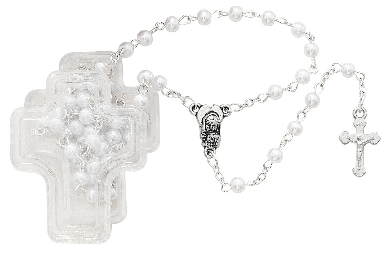 Rosary-4mm Pearl-Cross Boxed-901PRLCB