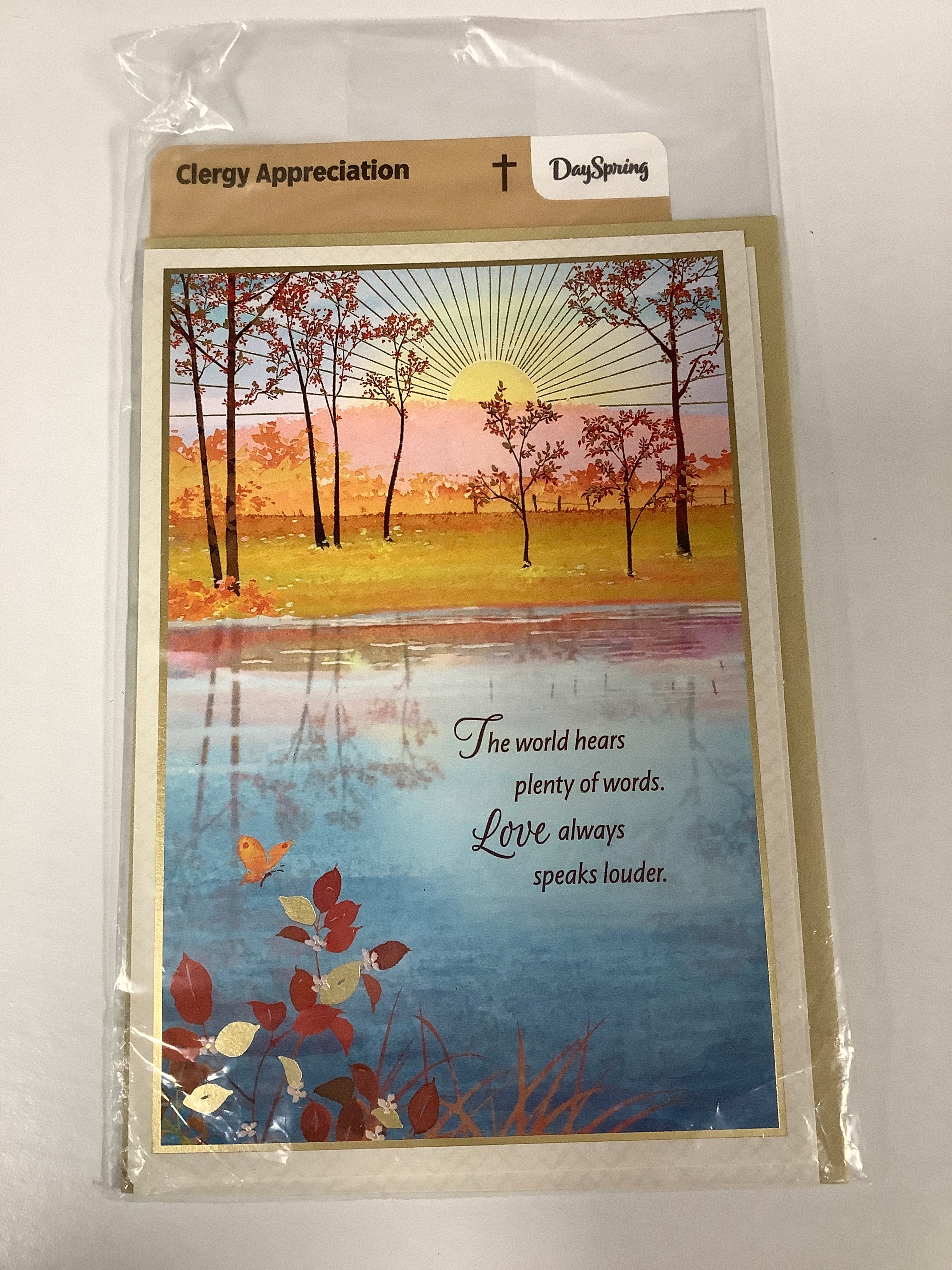 Card-Clergy Appreciation-Trees Pond Reflection-U2797