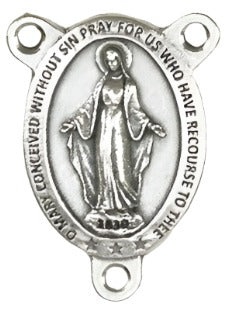 Rosary Centerpiece-Miraculous Medal-Oval Center