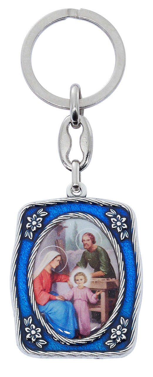 Keychain-Holy Family-Blue Enamel