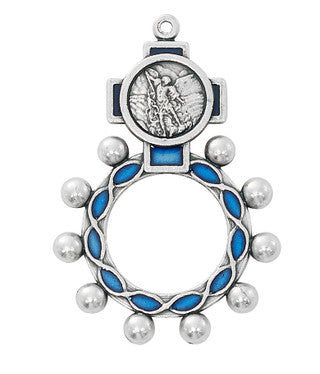 Rosary Ring-St Michael-Blue