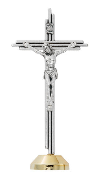 Crucifix-Standing-Silver-5.5"