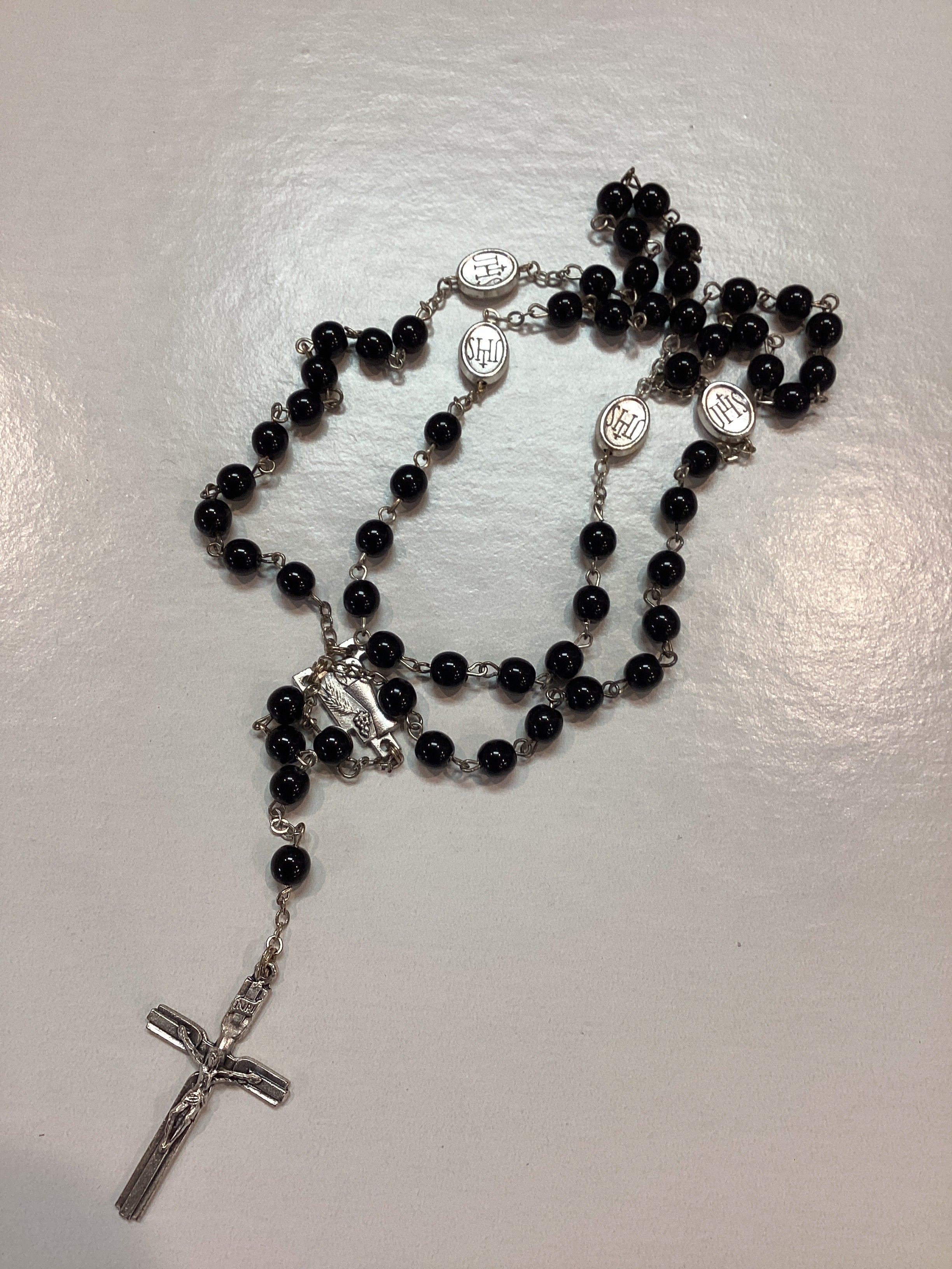 FC/Rosary/6mm/Black/Glass