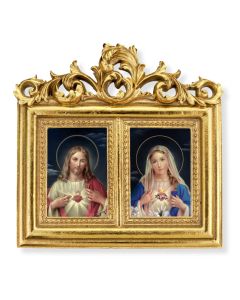 Plaque-Sacred Hearts-Double Gold Leaf