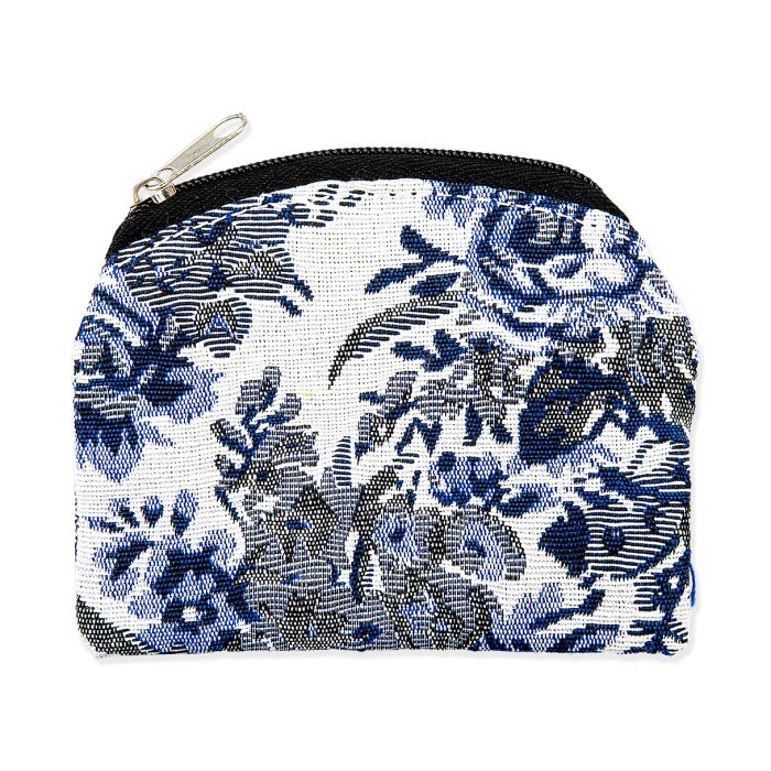 Rosary Case-White/Blue Flower