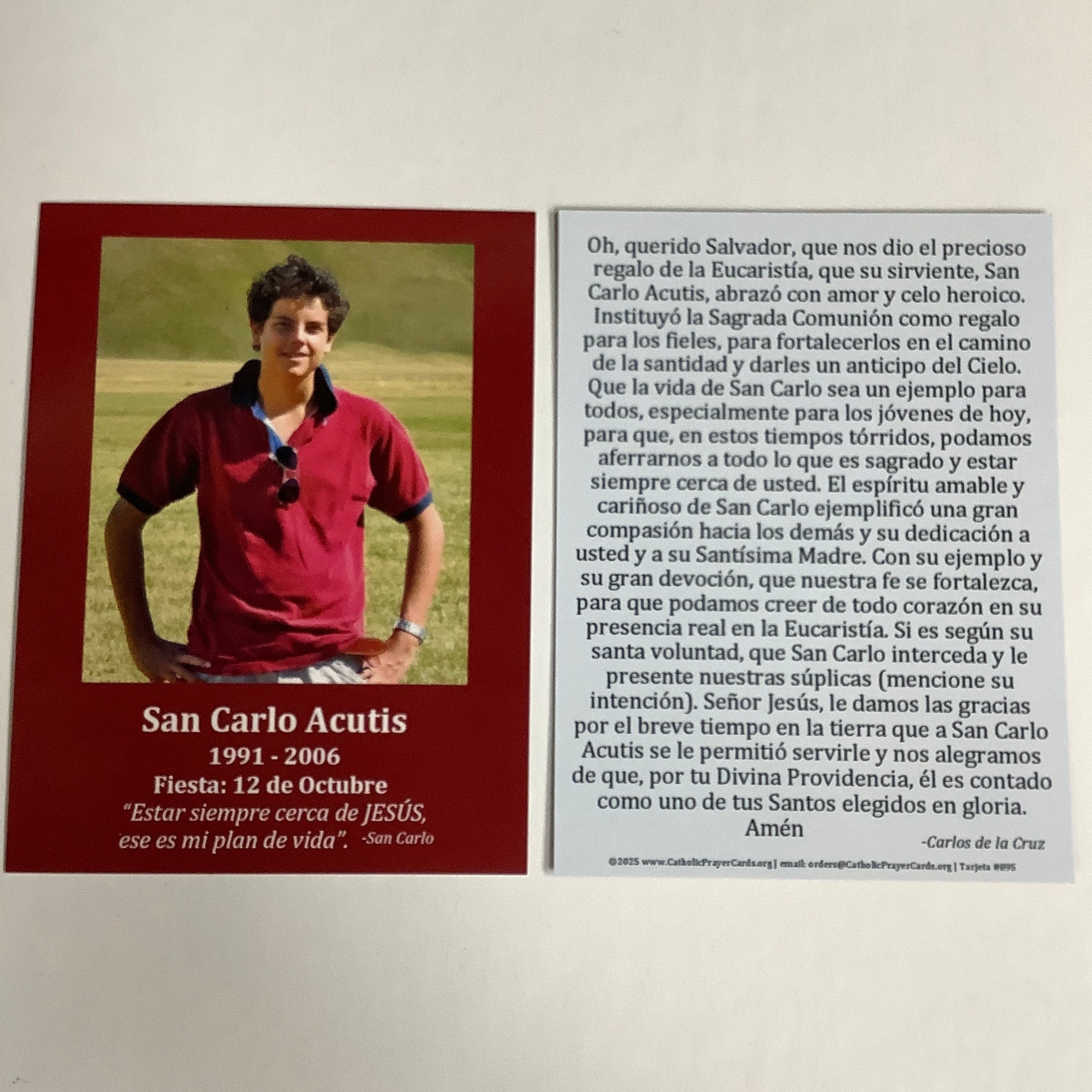 BM-#895/CPC-Spanish-Saint Carlo Acutis Prayer Card