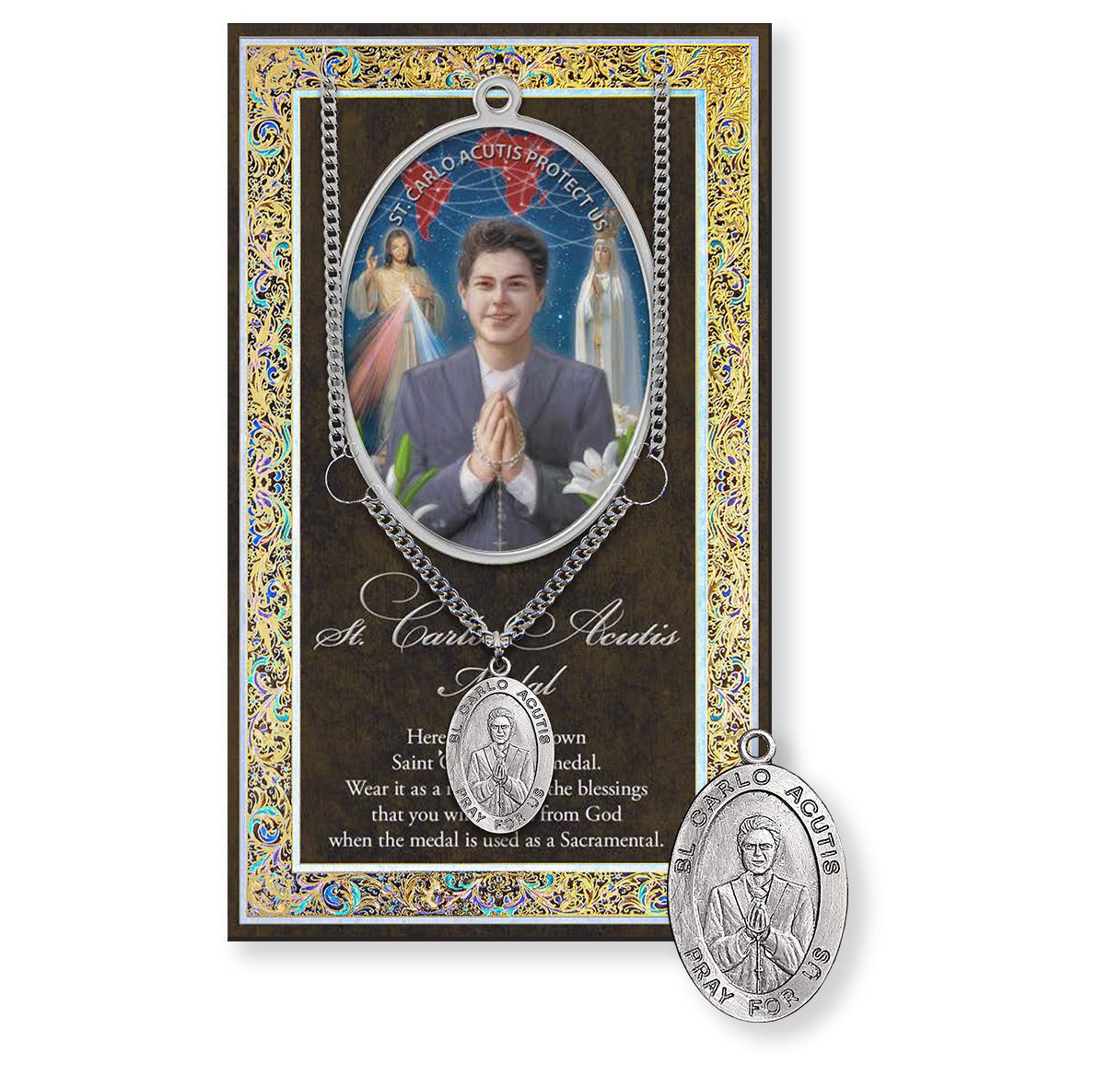 Necklace-St. Carlo Acutis-Pewter-24"