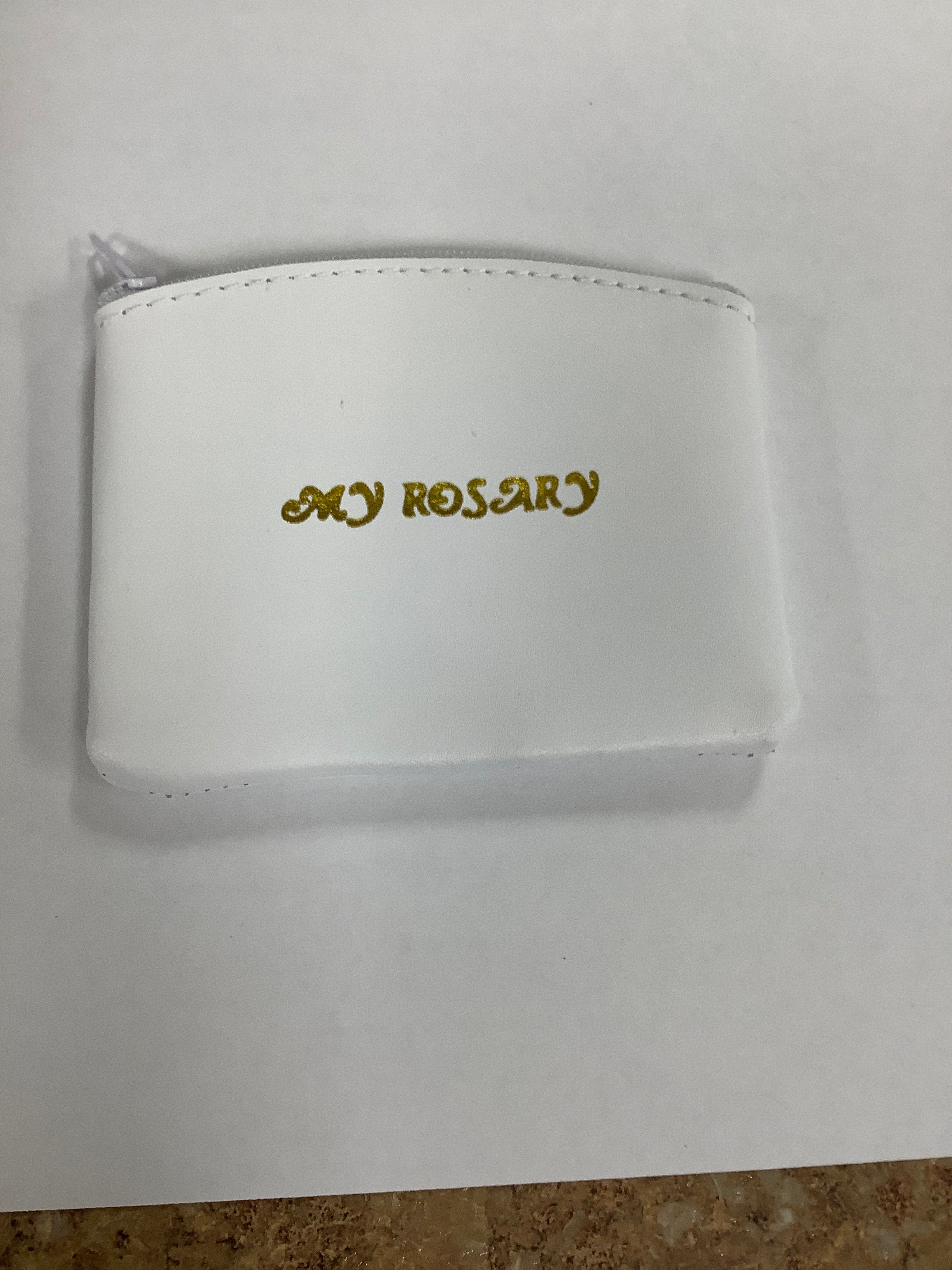 Rosary Case-White Leather-My Rosary