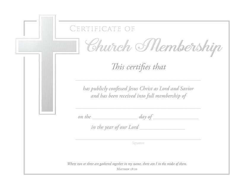 Certificate/Church Membership-U2809