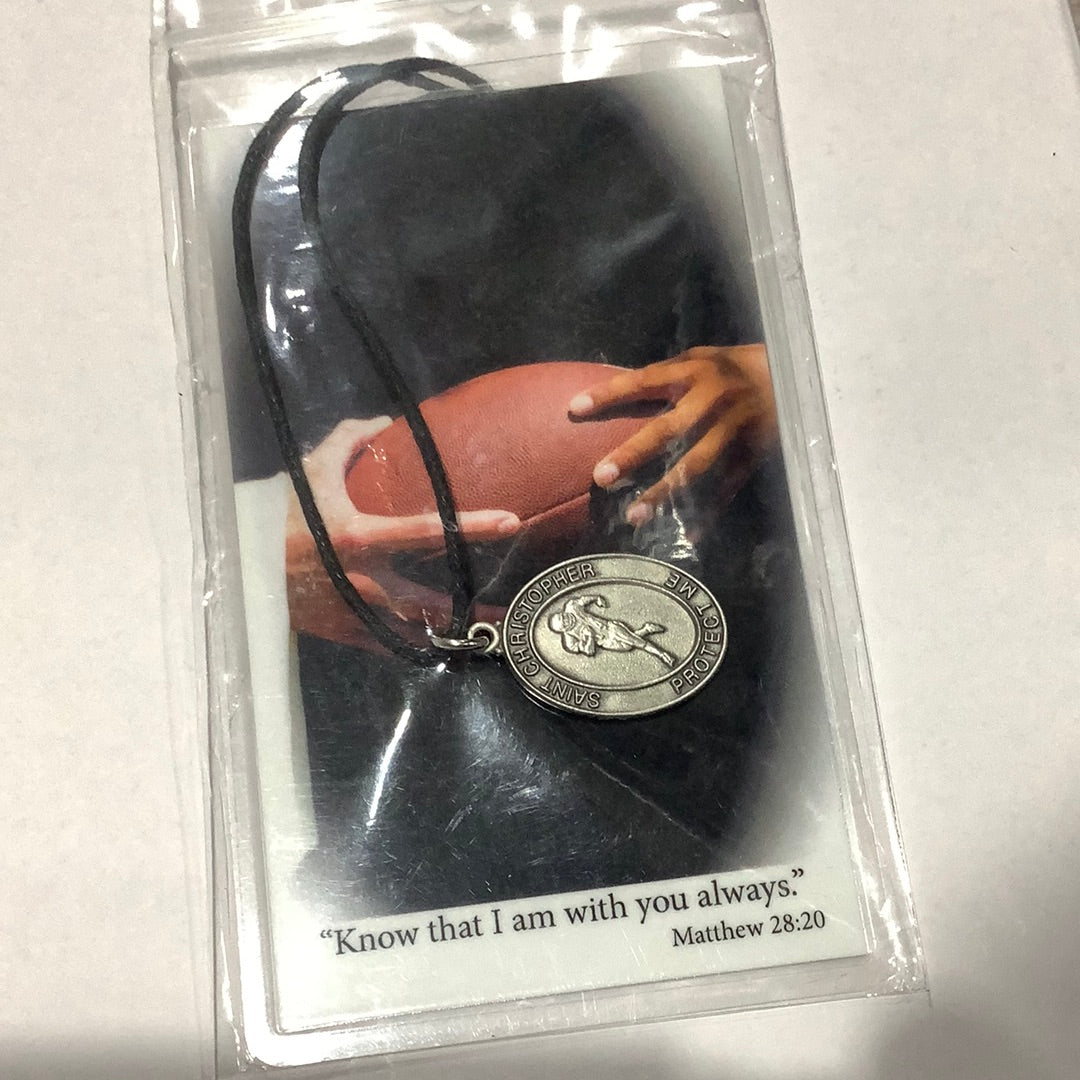 Necklace/FootBall/St.Chri/Cord