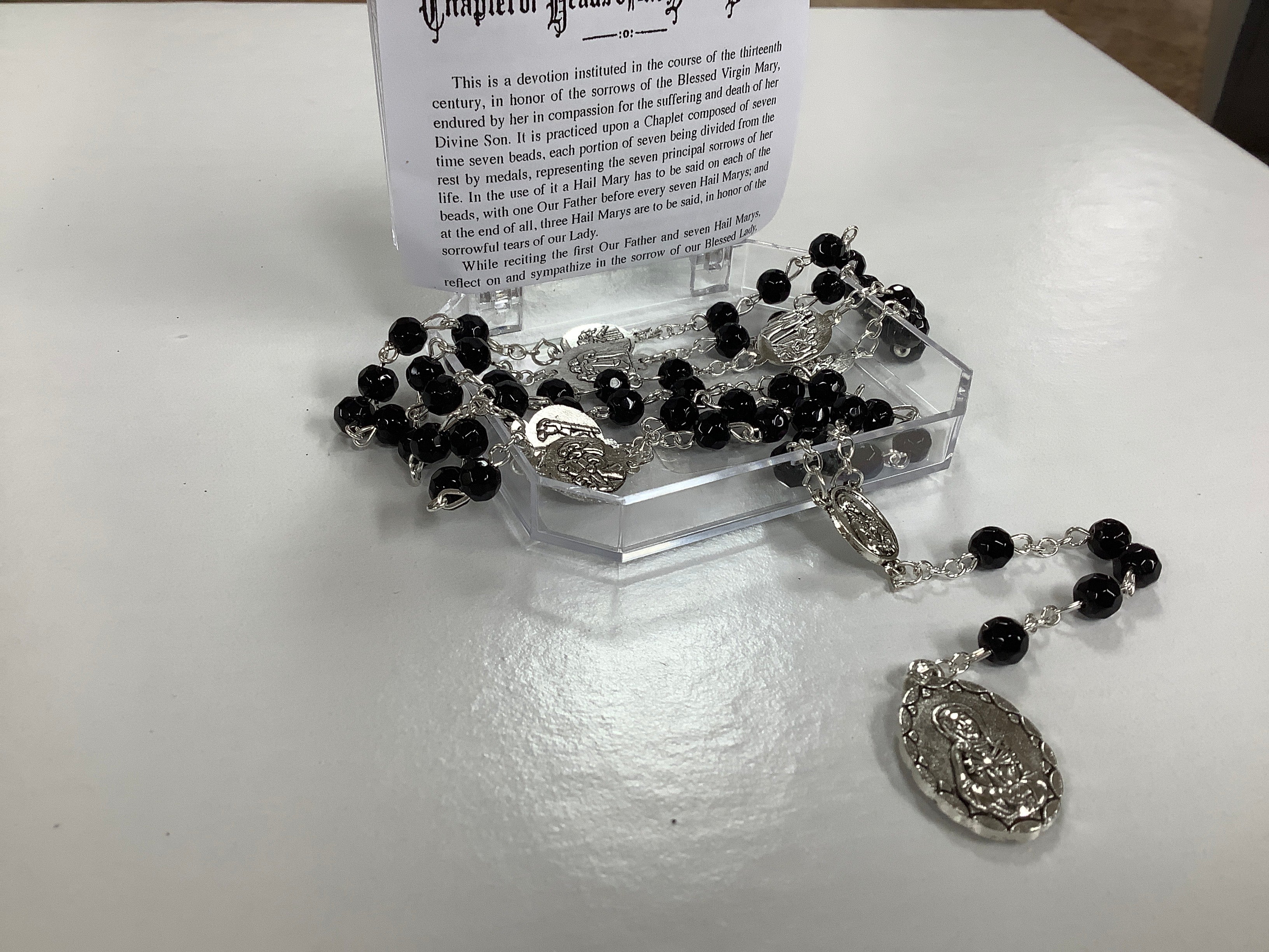 Chaplet-Seven-Dolours w/ leaflet-Black Crystal