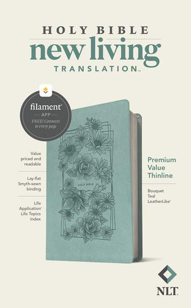 Bible-NLT-Premium Value Thinline-Bouquet Teal