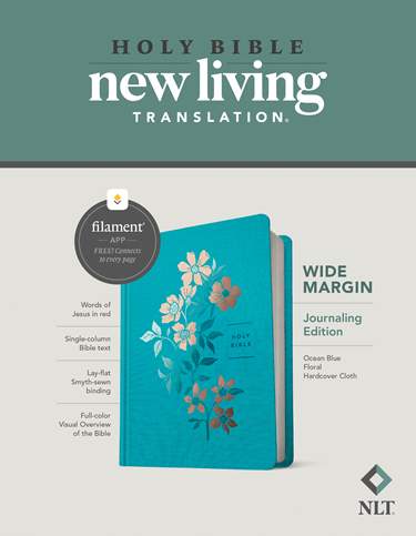 Bible-NLT-Wide Margin-Ocean Blue Floral