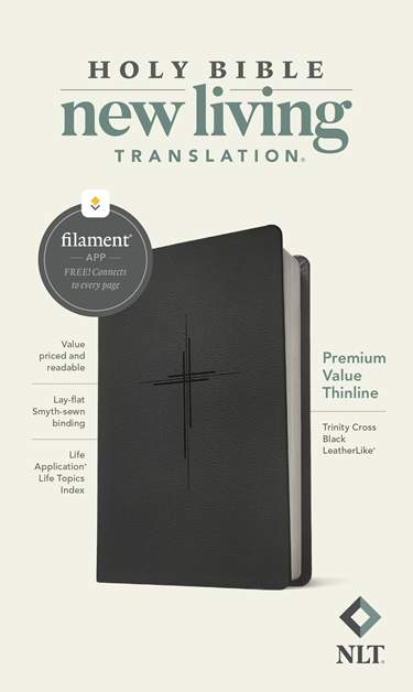 Bible-NLT-Premium Value Thinline-Black Cross