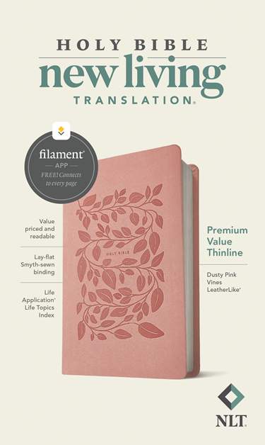Bible-NLT-Premium Value Thinline-Dusty Pink Vines