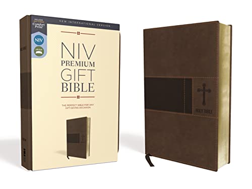 Bible/NIV/Prem/Gift/Brown/Cross