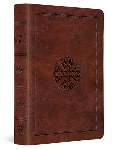 Bible-ESV-Brown Mosaic Cross-Compact-LP