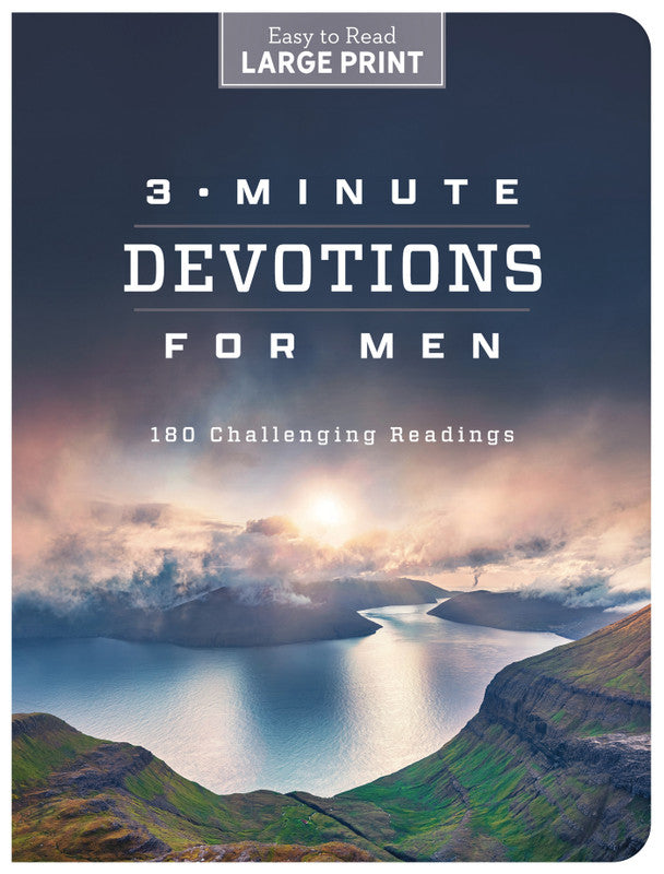 Book-Devotional-3 Minute Devotions for Men-Easy To Read-Lrg Print