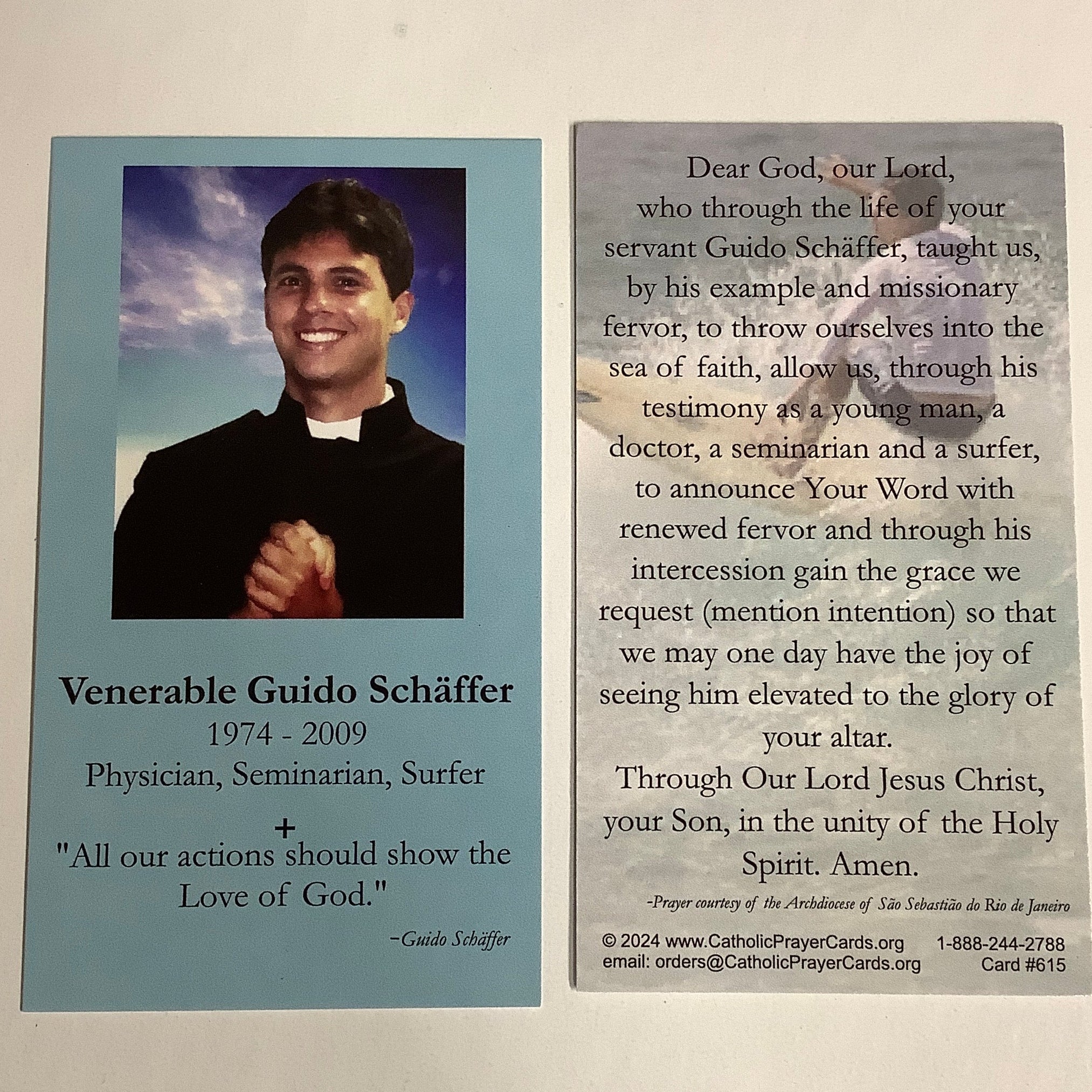 BM-#615/CPC-Servant of God Guido Schaffer Holy Card