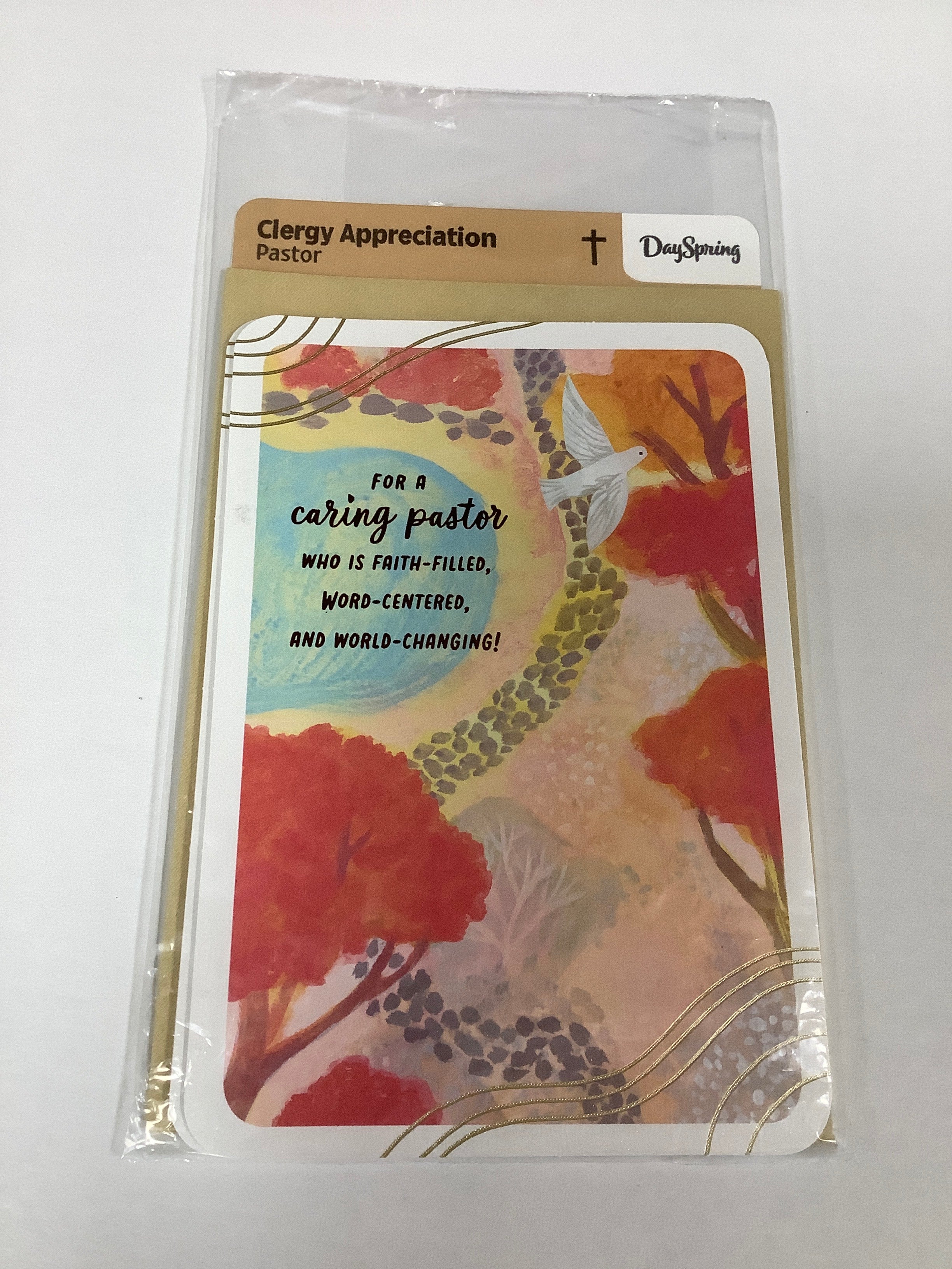 Card-Clergy Appreciation-Pastor-White Bird Path Tree Pond-U1030