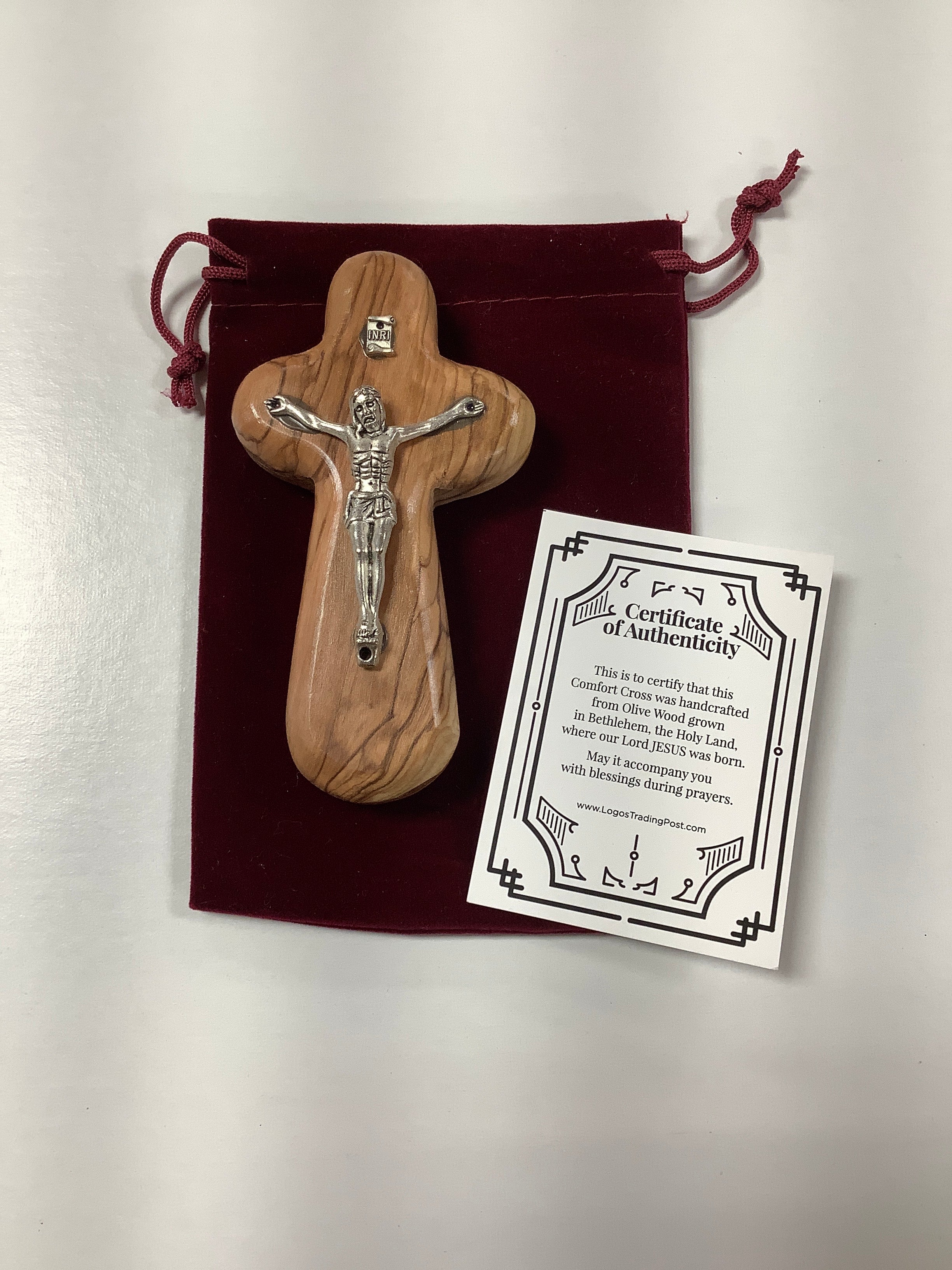 Crucifix-Handheld-Comfort-Olive Wood From Israel
