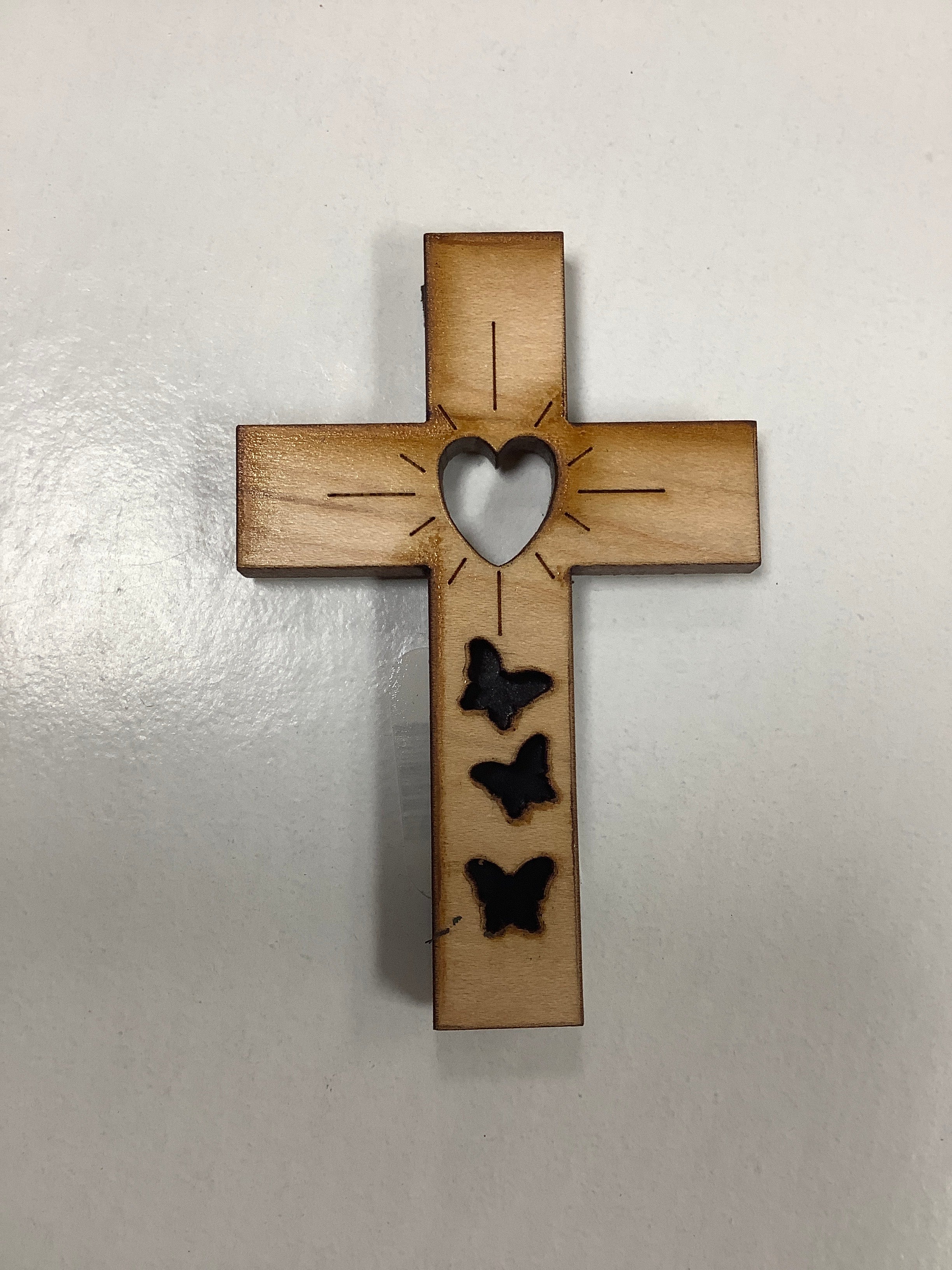 Magnet-Wooden-Heart-3 Butterflies