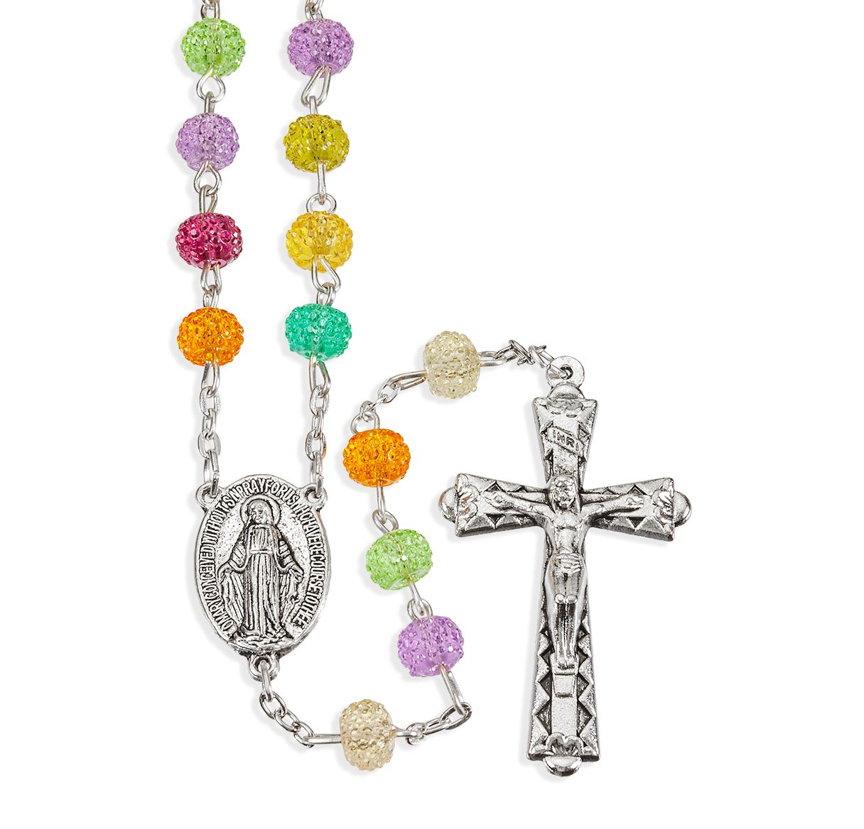 Rosary/6mm/Crystal Text/MC/Box