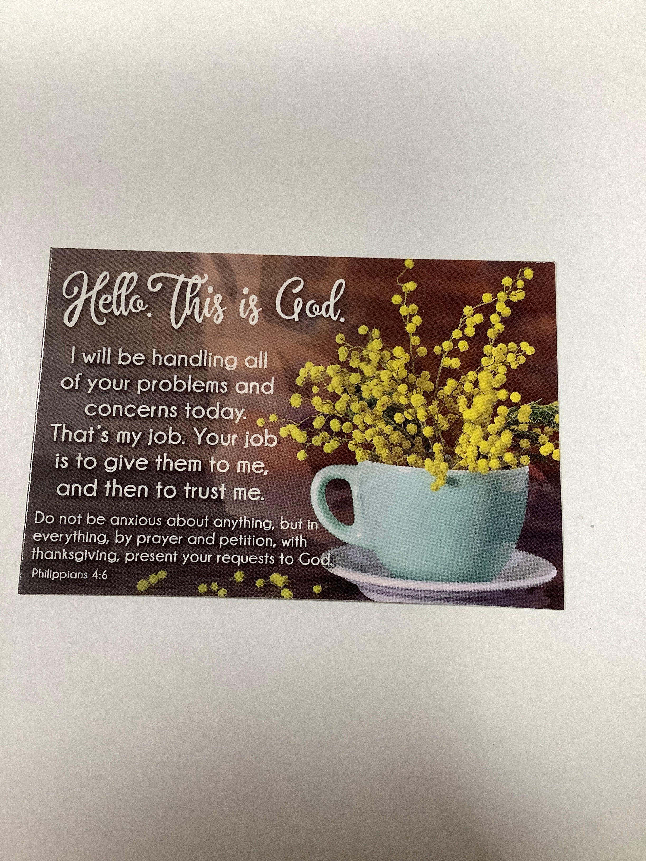 BM-pass it on-Hello. This is God-Phil 4:6