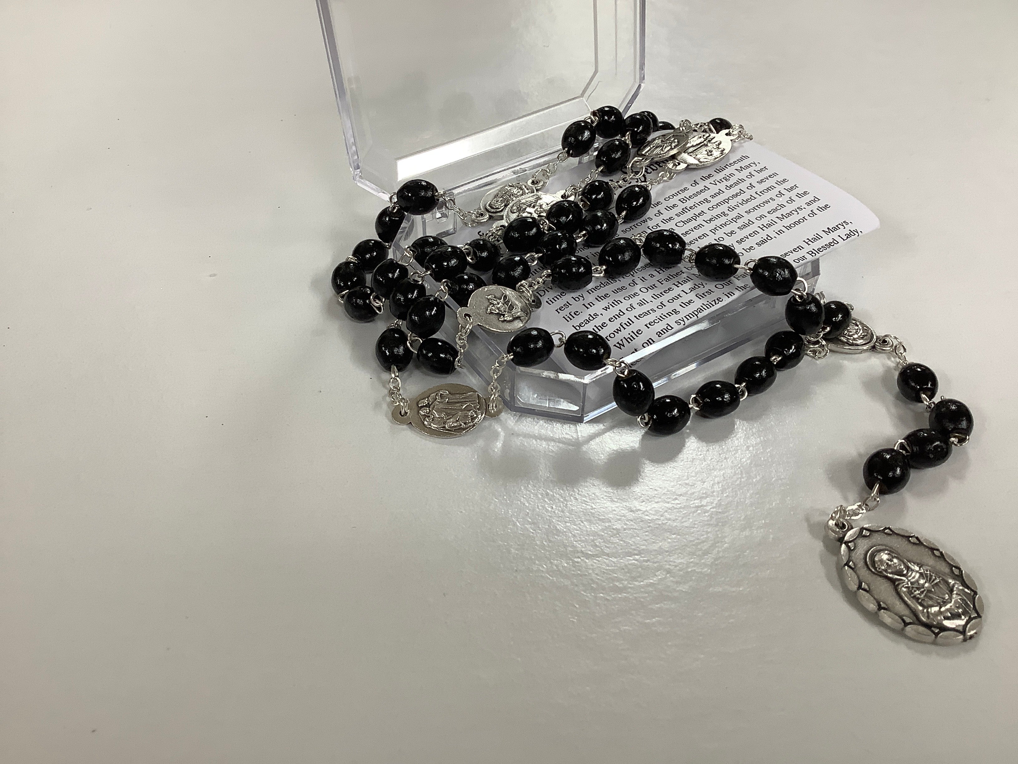 Chaplet-Seven-Dolours w/ leaflet-Black