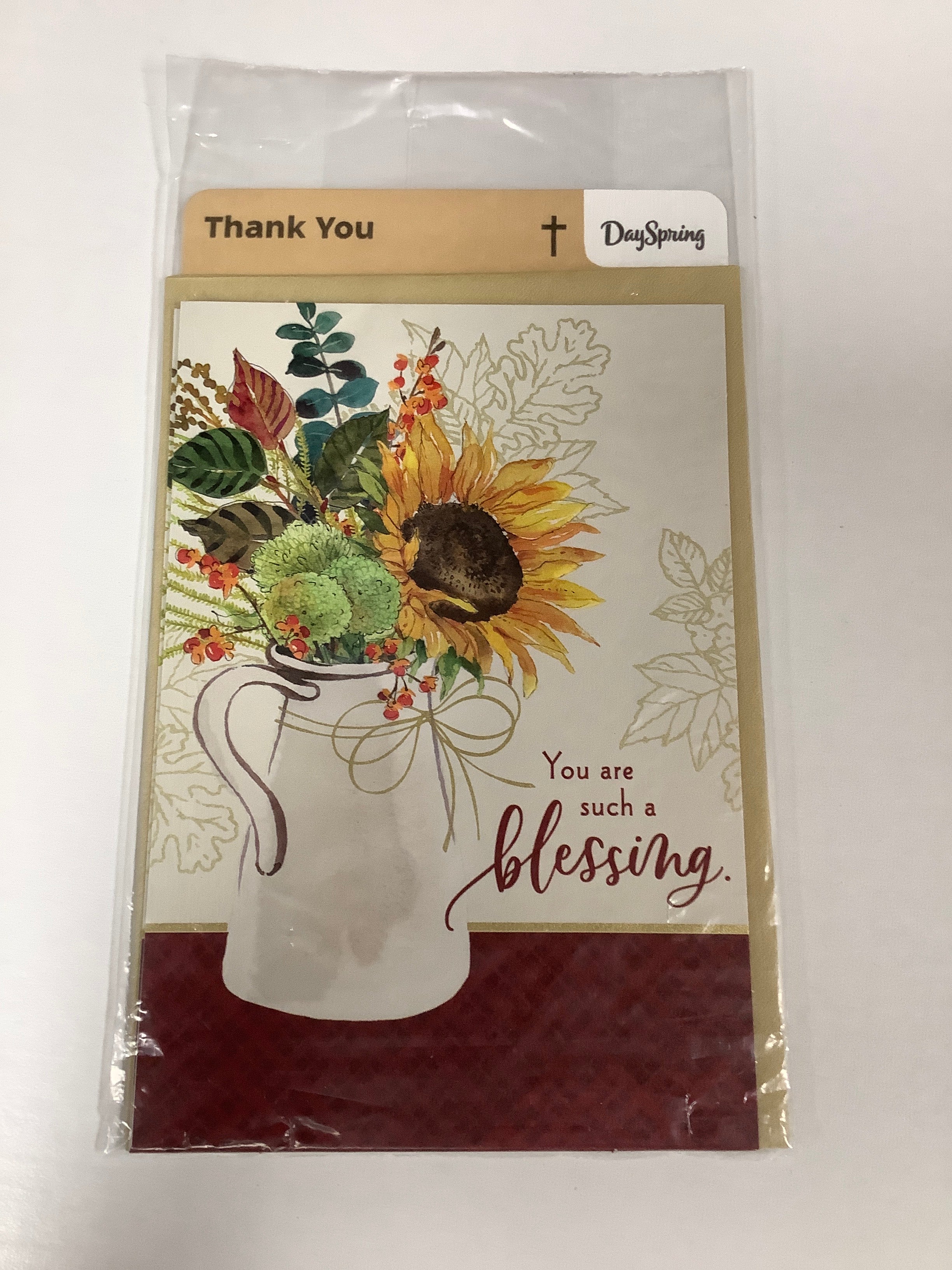 Card-Thank You-Flowers In Pitcher On Table-J4461