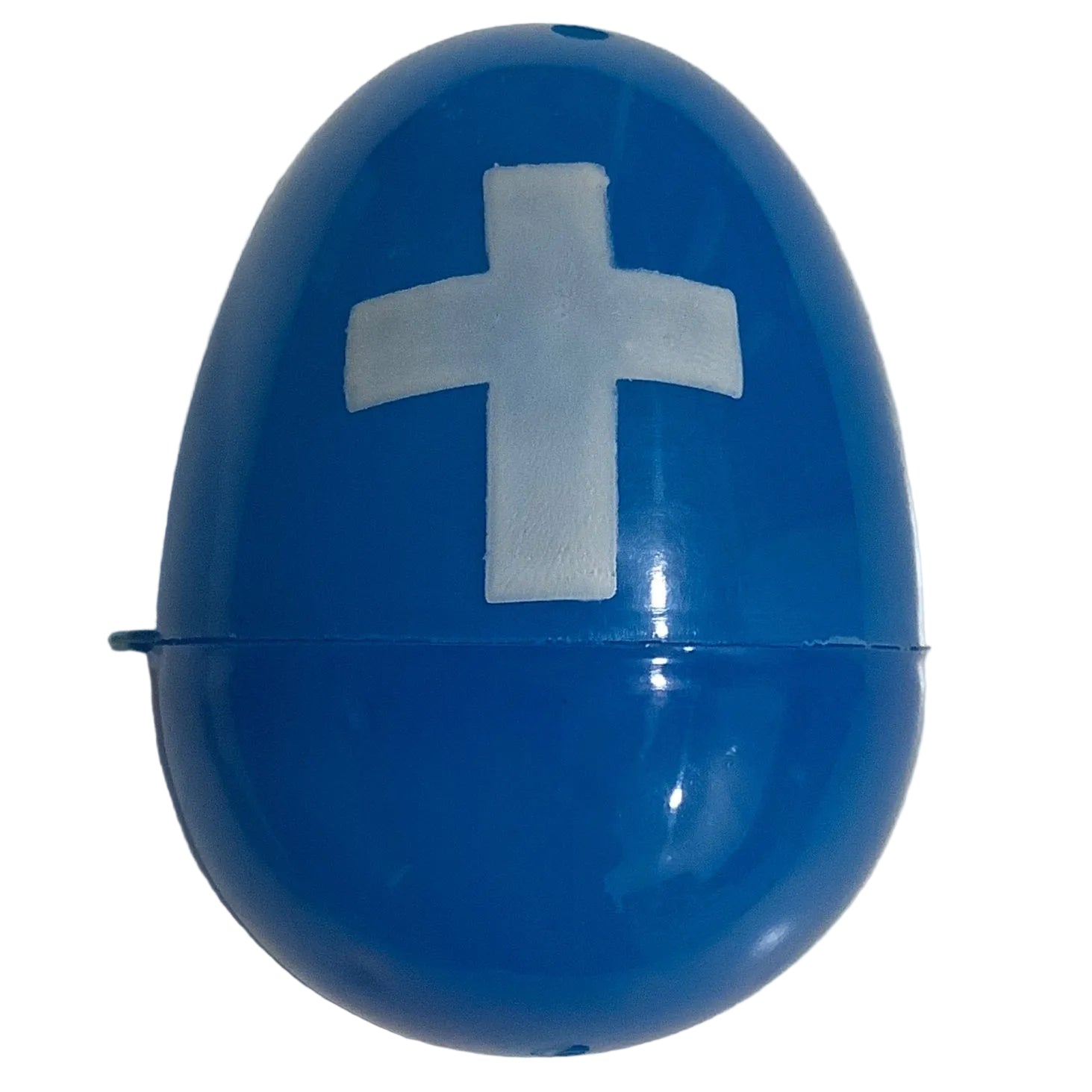 Egg-Plastic-Empty-White Cross-Asstd Colors