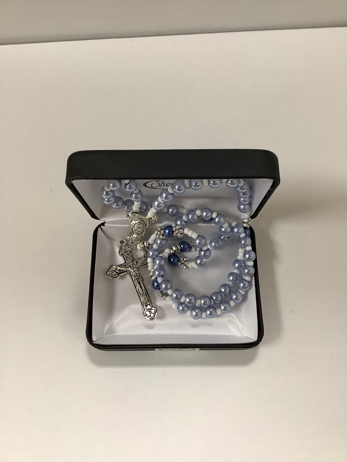 Rosary-Flowers-Blue-Glass
