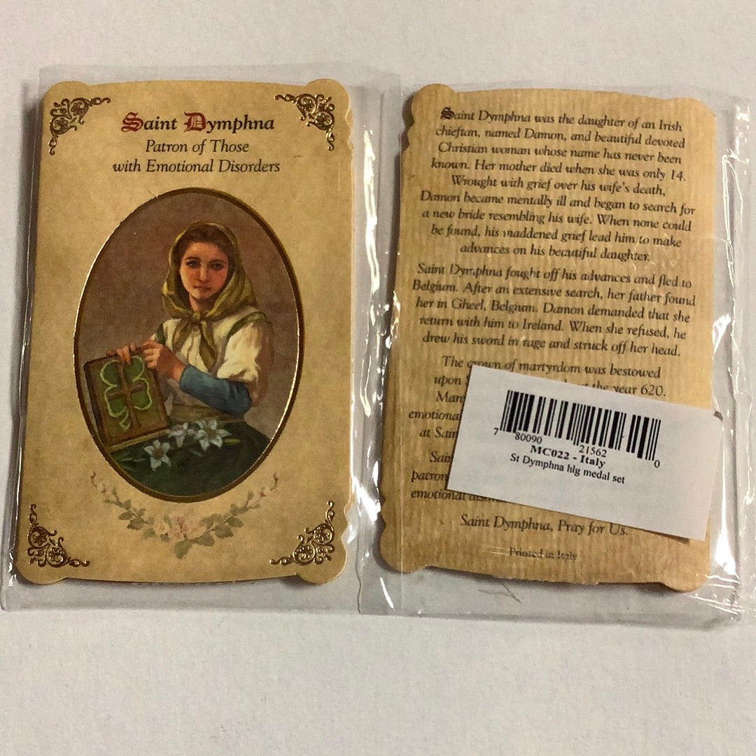 Medal-Healing Prayer Card-St Dymphna-Emotional Disorders-MC022