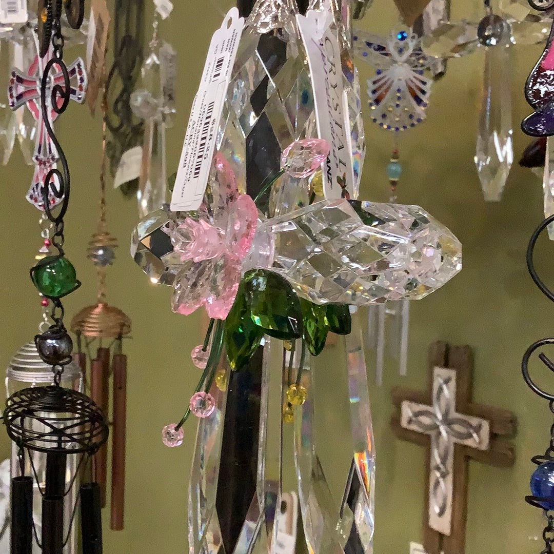 Cross/Hanging/Flowers/Crystal-7"