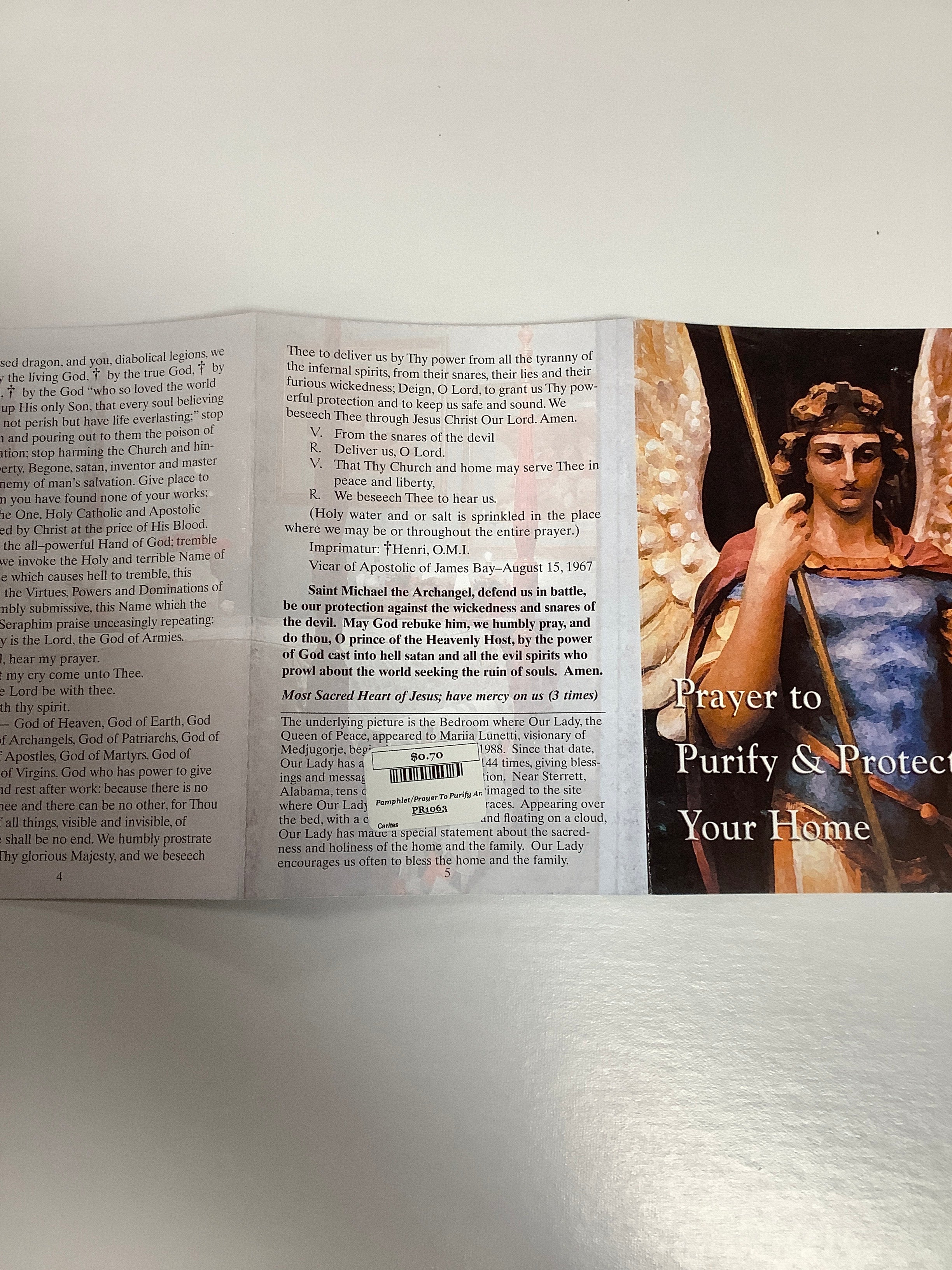 Pamphlet/Prayer To Purify And Protect Your Home