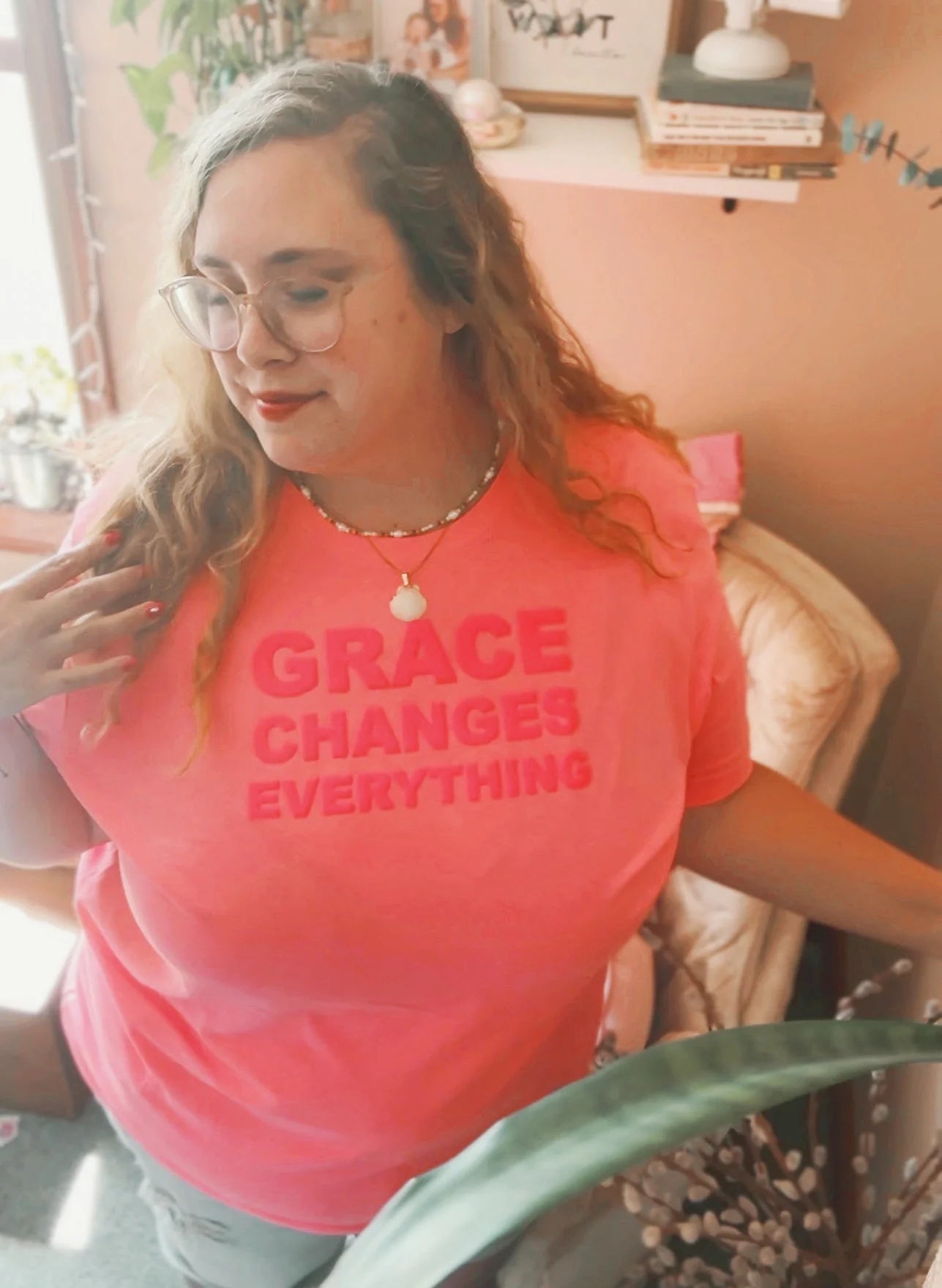 TShirt-Puff-Grace Changes Everything-Elly And Grace