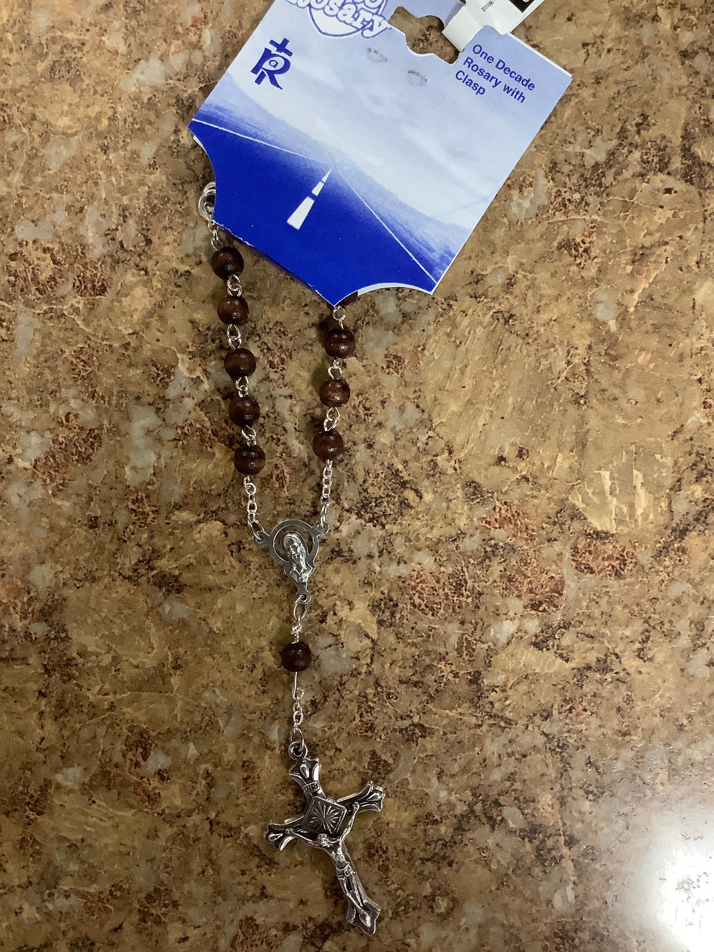 Auto Rosary/6mm Brown Wood
