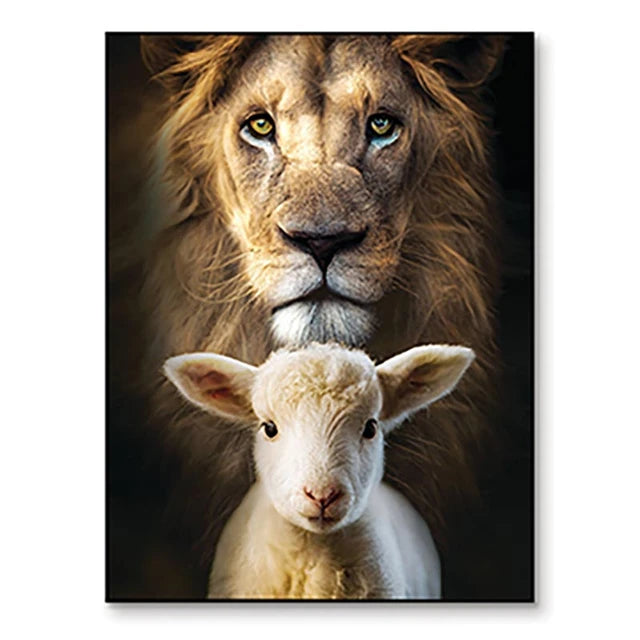 Art-Lion with Lamb