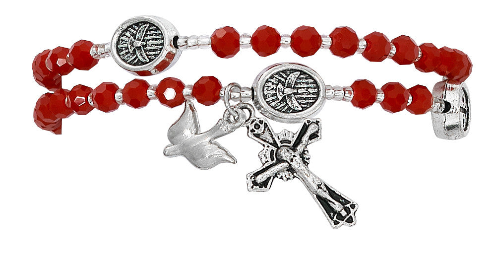 Bracelet/Rosary/Red Crystal/Twistable