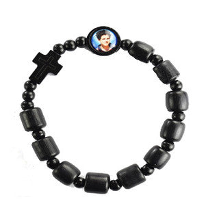 Bracelet-Carlos Acutis-Wood-Black