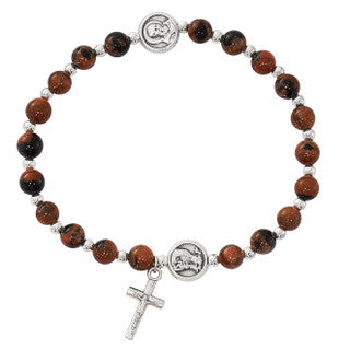 Bracelet-St Pio-Rosary-Sandstone